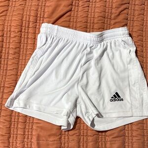 Adidas Girls White Athletic Shorts